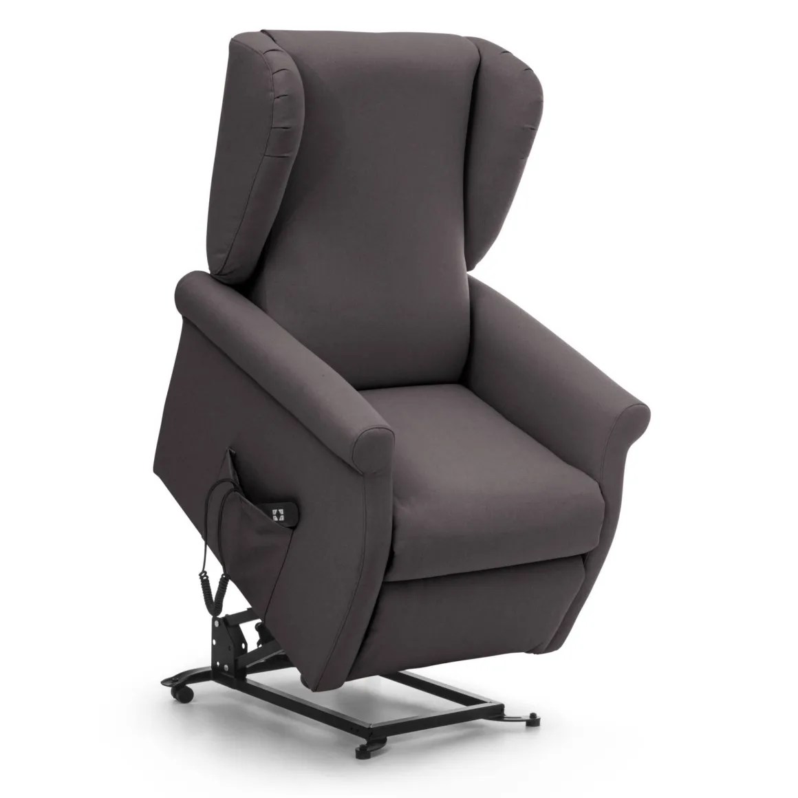 Poltrona Nero Antracite Sfoderabile Reclinabile 75x84x107h cm, Braccioli Made in Italy - Treia