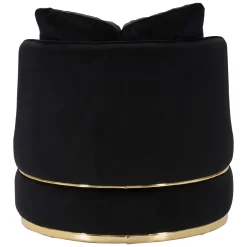 Poltrona Nero oro con Cuscini Materiale Struttura in Legno Nobilitato 84x84x72h cm, Materiale Struttura in Tessuto - Palang