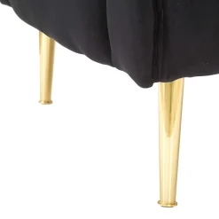 Poltrone > Dmora Poltrona Nero oro Rivestimento in Velluto Braccioli 76x74x71h cm, Materiale Struttura in Metallo - StIves Oro, Nero