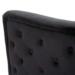 Poltrone > Dmora Poltrona Nero oro Rivestimento in Velluto Braccioli 76x74x71h cm, Materiale Struttura in Metallo - StIves Oro, Nero