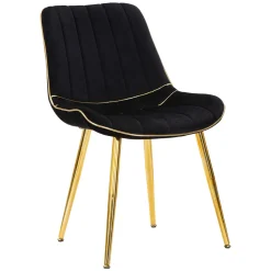 Poltrona Nero oro set da 2 Materiale Struttura in Metallo 51x59x79h cm, Materiale Struttura in Tessuto - Ribe