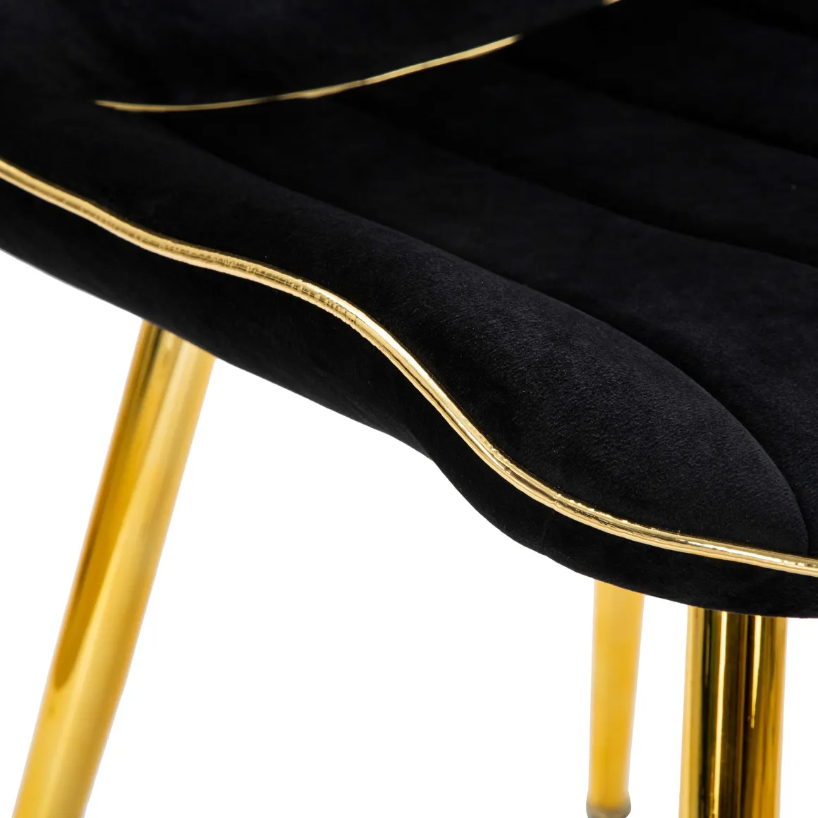Poltrona Nero oro set da 2 Materiale Struttura in Metallo 51x59x79h cm, Materiale Struttura in Tessuto - Ribe