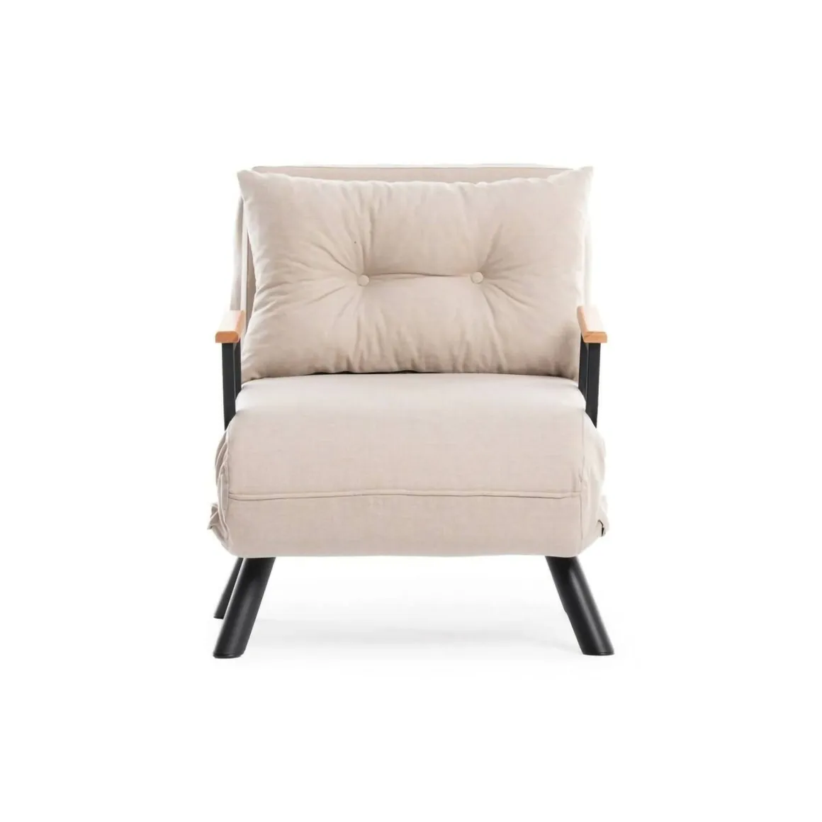 Poltrona reclinabile in tessuto con braccioli beige - Keoni