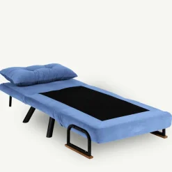 Poltrona reclinabile in tessuto con braccioli blu - Keoni