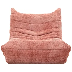 Poltrone > Dmora Poltrona Rivestimento in Tessuto Bouclè Materiale Struttura in Tessuto 27x27x108h cm, Altezza Seduta 45 cm - Battam Rosa