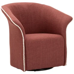 Poltrona Rosso Bianco Base Girevole Braccioli 84x66x80h cm, Materiale Struttura in Metallo - Toamas