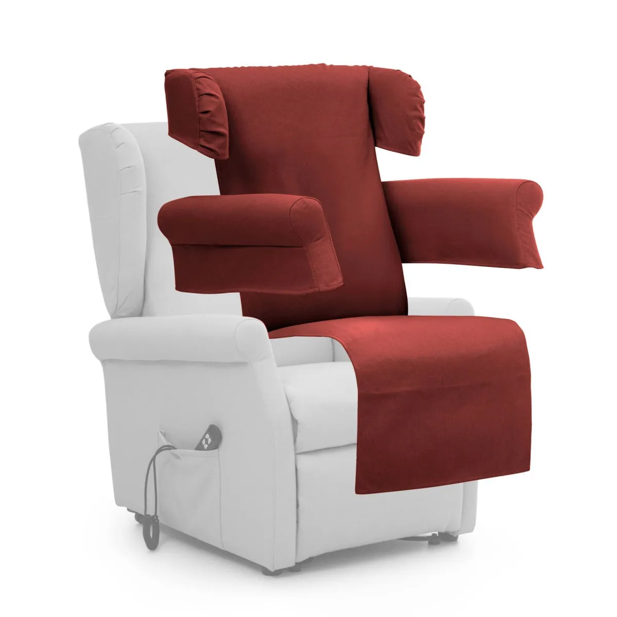 Poltrone|Poltrone Relax > Dmora Poltrona Sfoderabile Reclinabile 75x84x107h cm, Braccioli Made in Italy - Treia Rosso Bordeaux