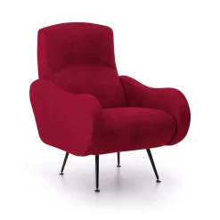 Poltrona Rosso Braccioli Peso Supportato 90 kg 70x100x98h cm, Materiale Struttura in Legno Made in Italy - Lasnigo