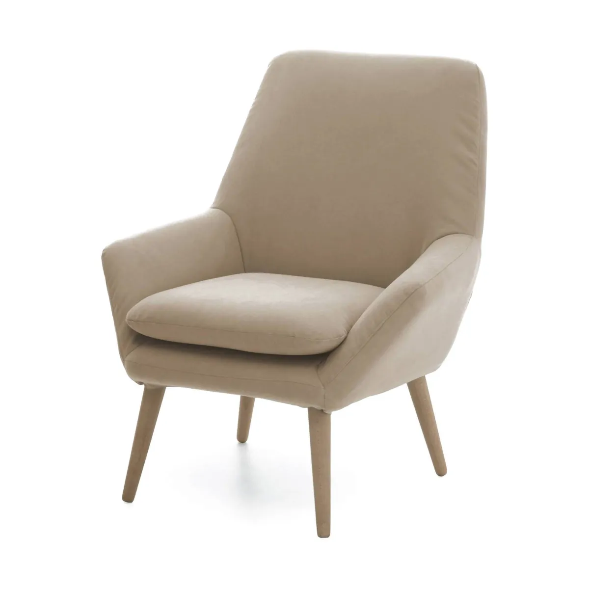 Poltrone|Poltroncine > Dmora Poltrona scandi in tessuto con braccioli - Anido Beige