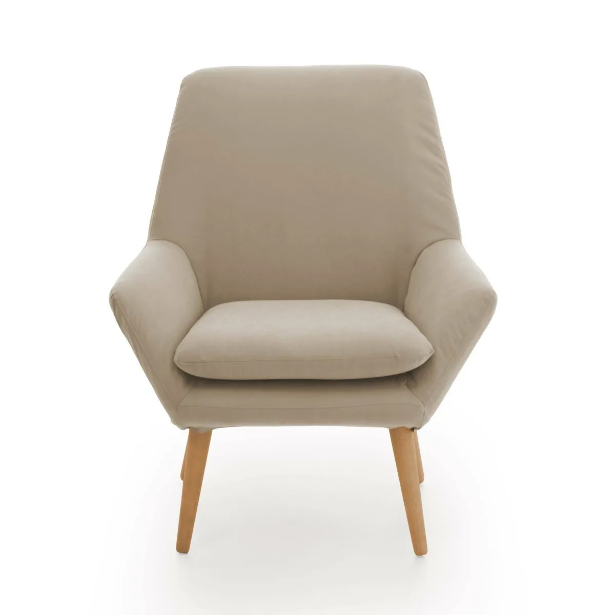 Poltrone|Poltroncine > Dmora Poltrona scandi in tessuto con braccioli - Anido Beige