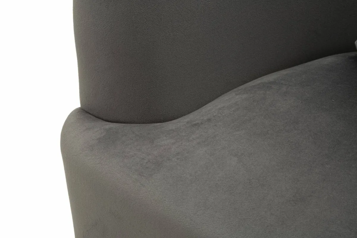 Poltrone|Poltroncine > Dmora Poltrona spessa in poliestere con braccioli grigia e argento - Landi Argento, Grigio
