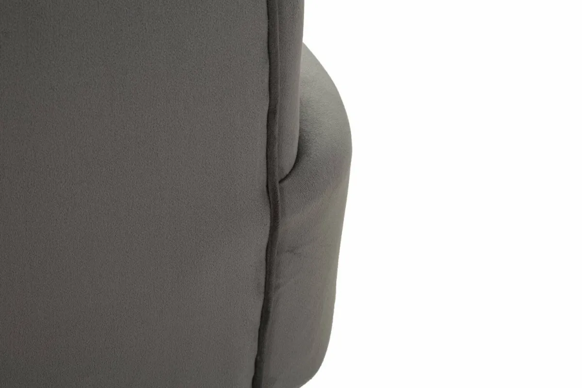 Poltrone|Poltroncine > Dmora Poltrona spessa in poliestere con braccioli grigia e argento - Landi Argento, Grigio