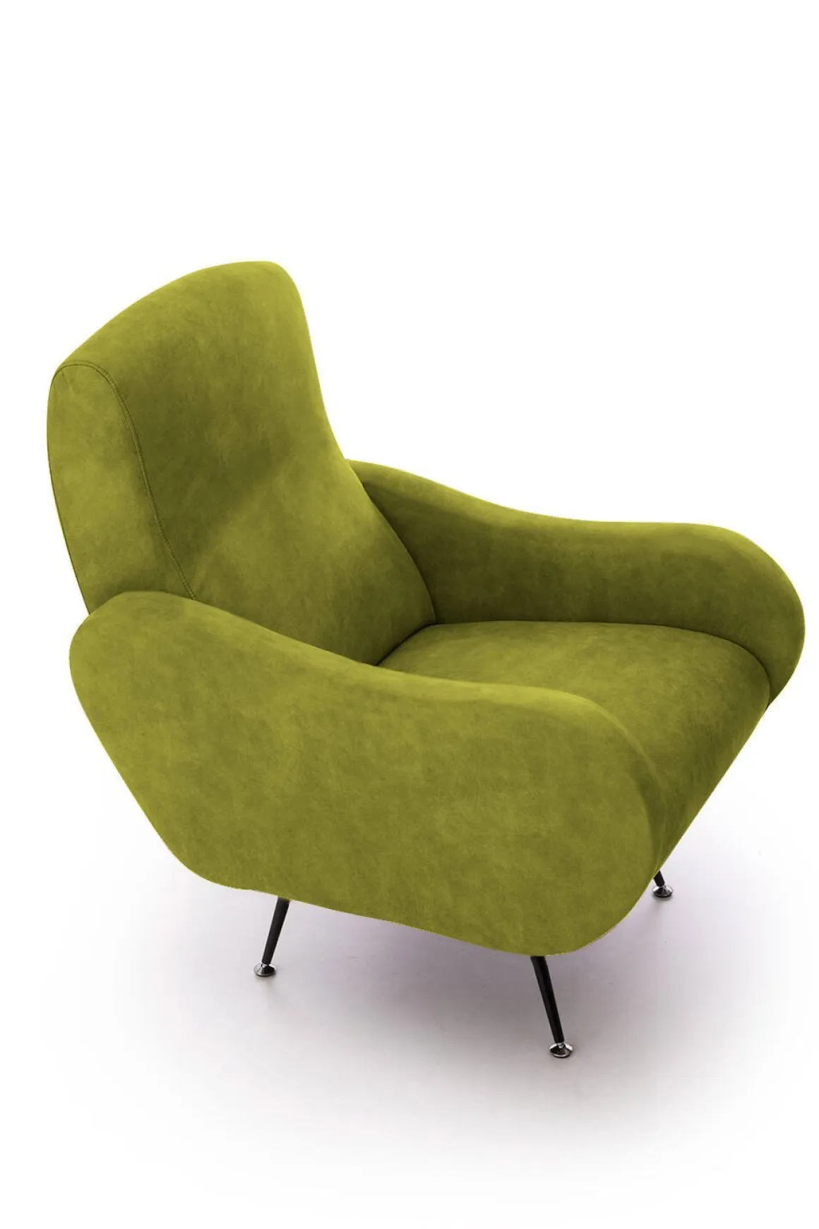 Poltrona Verde Braccioli Peso Supportato 90 kg 70x100x98h cm, Materiale Struttura in Legno Made in Italy - Lasnigo
