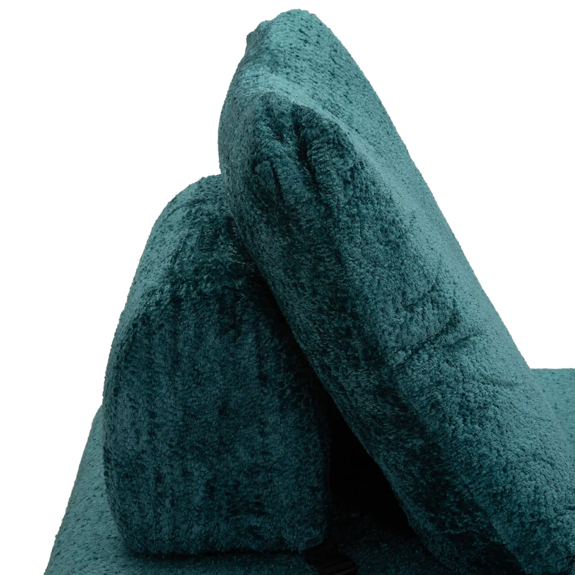 Poltrona Verde Petrolio Trasformabile in Letto, Rivestimento in Tessuto Bouclè Reclinabile 31x31x97h cm, Materiale Struttura in Tessuto - Abyane