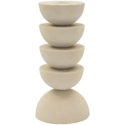 Oggettistica > Dmora Portacandela Sfumatura Colore Struttura Crema, - Faratite Bianco Crema