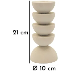 Oggettistica > Dmora Portacandela Sfumatura Colore Struttura Crema, - Faratite Bianco Crema