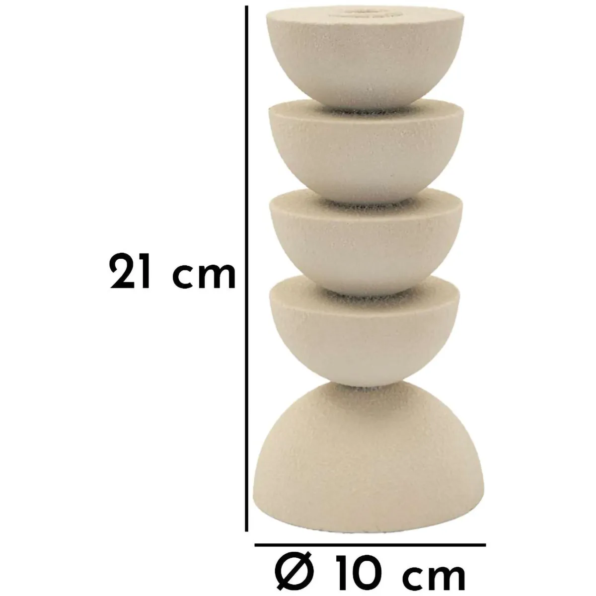 Oggettistica > Dmora Portacandela Sfumatura Colore Struttura Crema, - Faratite Bianco Crema