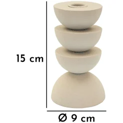 Portacandela Bianco Crema Sfumatura Colore Struttura Crema, - Farekani