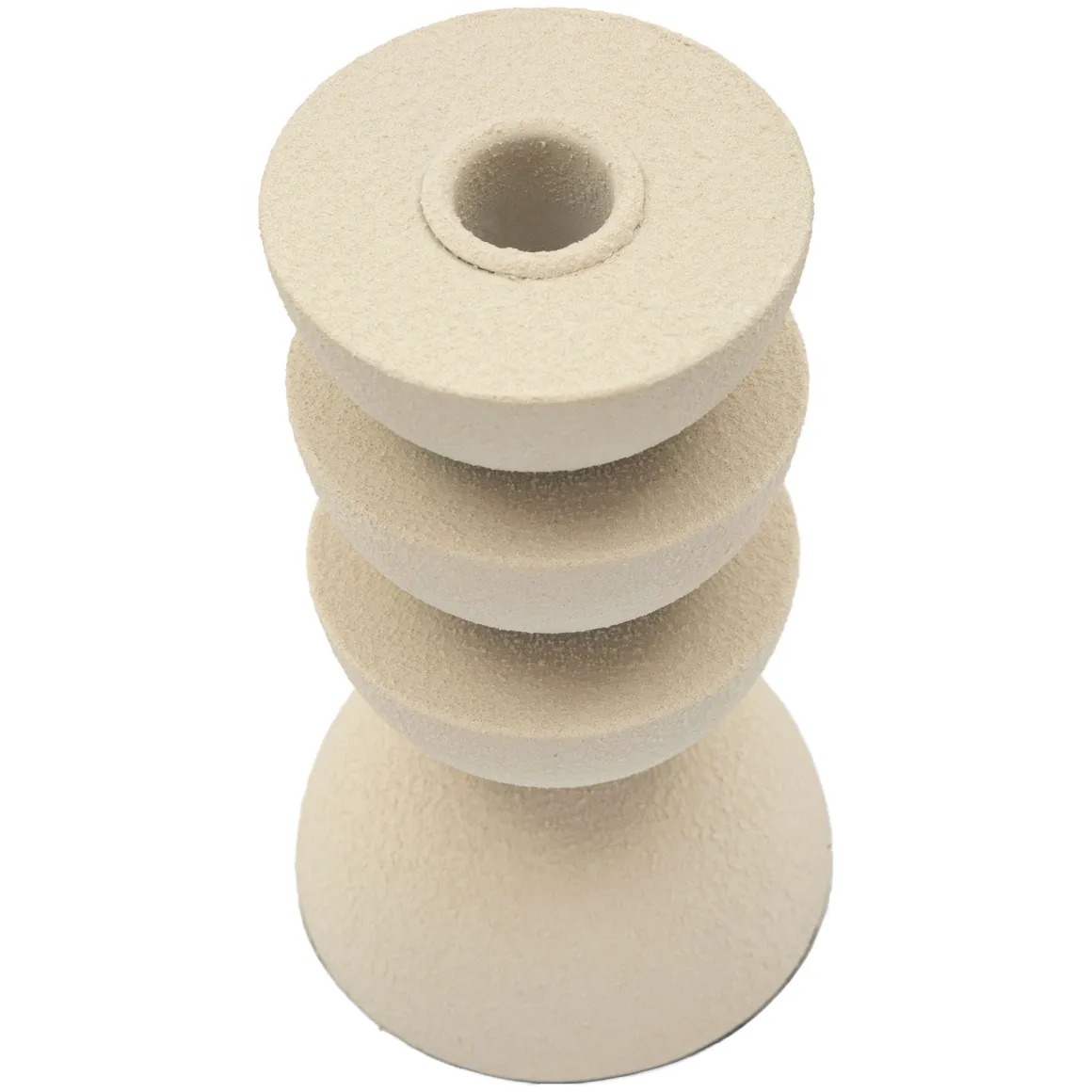 Portacandela Bianco Crema Sfumatura Colore Struttura Crema, - Farekani