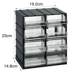 Portaoggetti nero con cassetti 19x23h cm - Atanasia