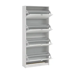 Scarpiere > Dmora Porta scarpe 4 ante bianca 70x162h cm - Epidoto Bianco
