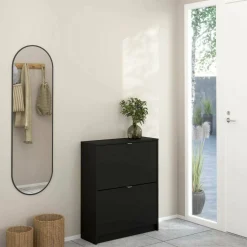 Porta scarpe 2 ante nera 70x85h cm - Larry