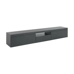 Mobili Porta Tv|Salotto > Dmora Porta TV antracite 220x44x46h cm 4 ante e 1 cassetto - Maestrale Nero Antracite