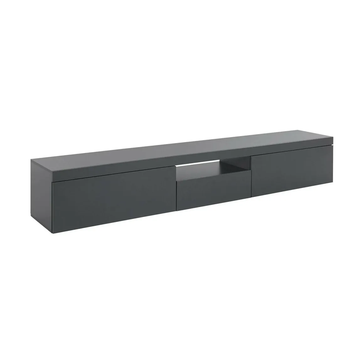 Mobili Porta Tv|Salotto > Dmora Porta TV antracite 220x44x46h cm 4 ante e 1 cassetto - Maestrale Nero Antracite