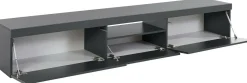 Mobili Porta Tv|Salotto > Dmora Porta TV antracite 220x44x46h cm 4 ante e 1 cassetto - Maestrale Nero Antracite