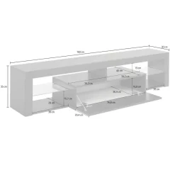 Porta TV antracite 160x40x35h cm in legno - Ivy