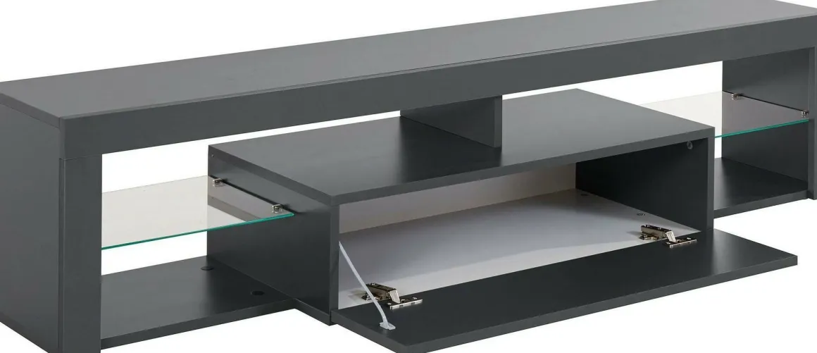 Porta TV antracite 160x40x35h cm in legno - Ivy