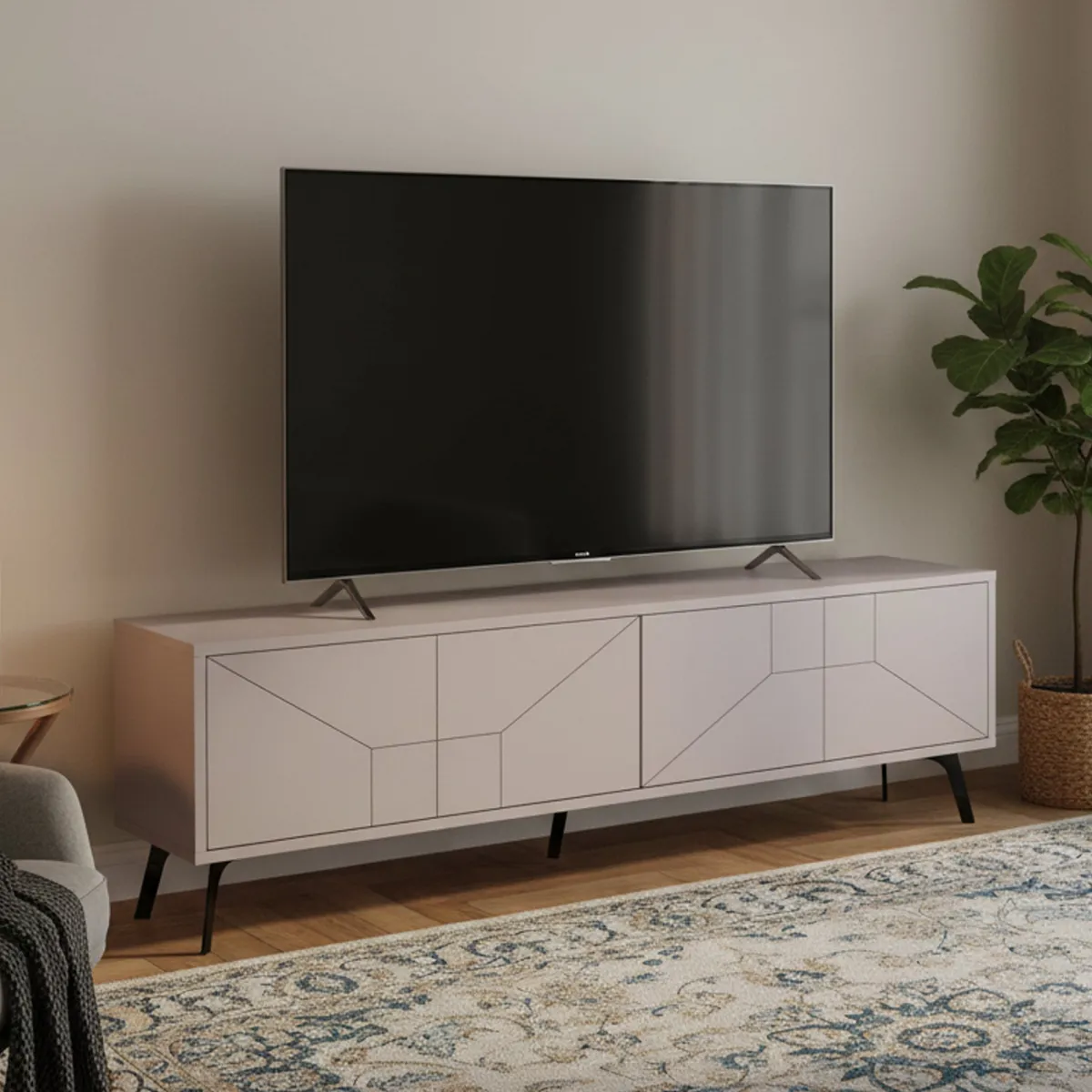 Mobili Porta Tv > Dmora Porta TV 180x29x50h cm 4 ante - OlgadiKiev Beige