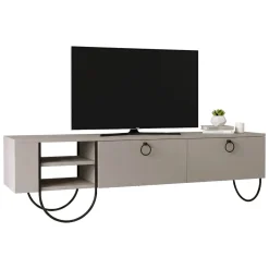 Porta TV beige 150x36x44h cm in legno - Adige