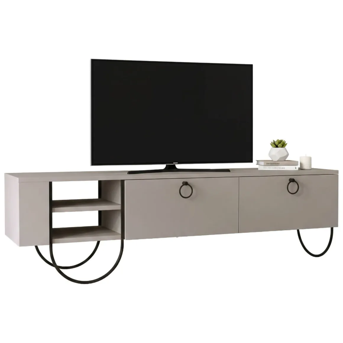 Porta TV beige 150x36x44h cm in legno - Adige