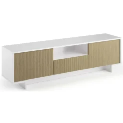 Mobili Porta Tv|Salotto > Dmora Porta TV bianco e beige 170x42x48h cm 2 ante e 1 cassetto - Atina Beige, Bianco