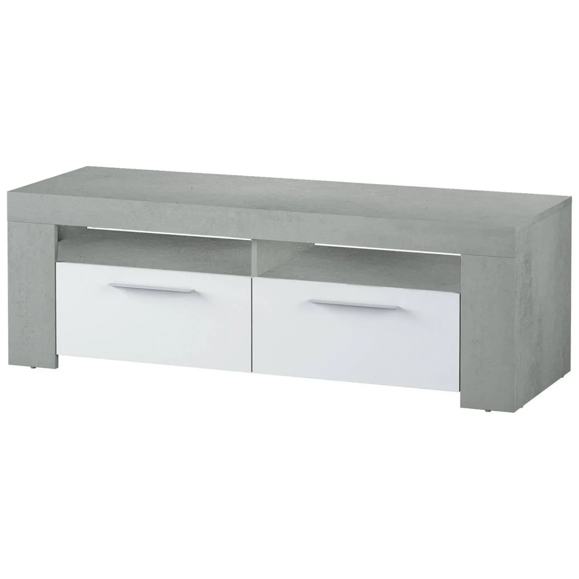 Porta TV bianco e cemento 120x42x40h cm 2 ante - Sparaxis
