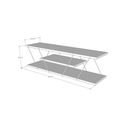 Porta TV bianco e nero 120x30x33h cm in legno - Desdemona