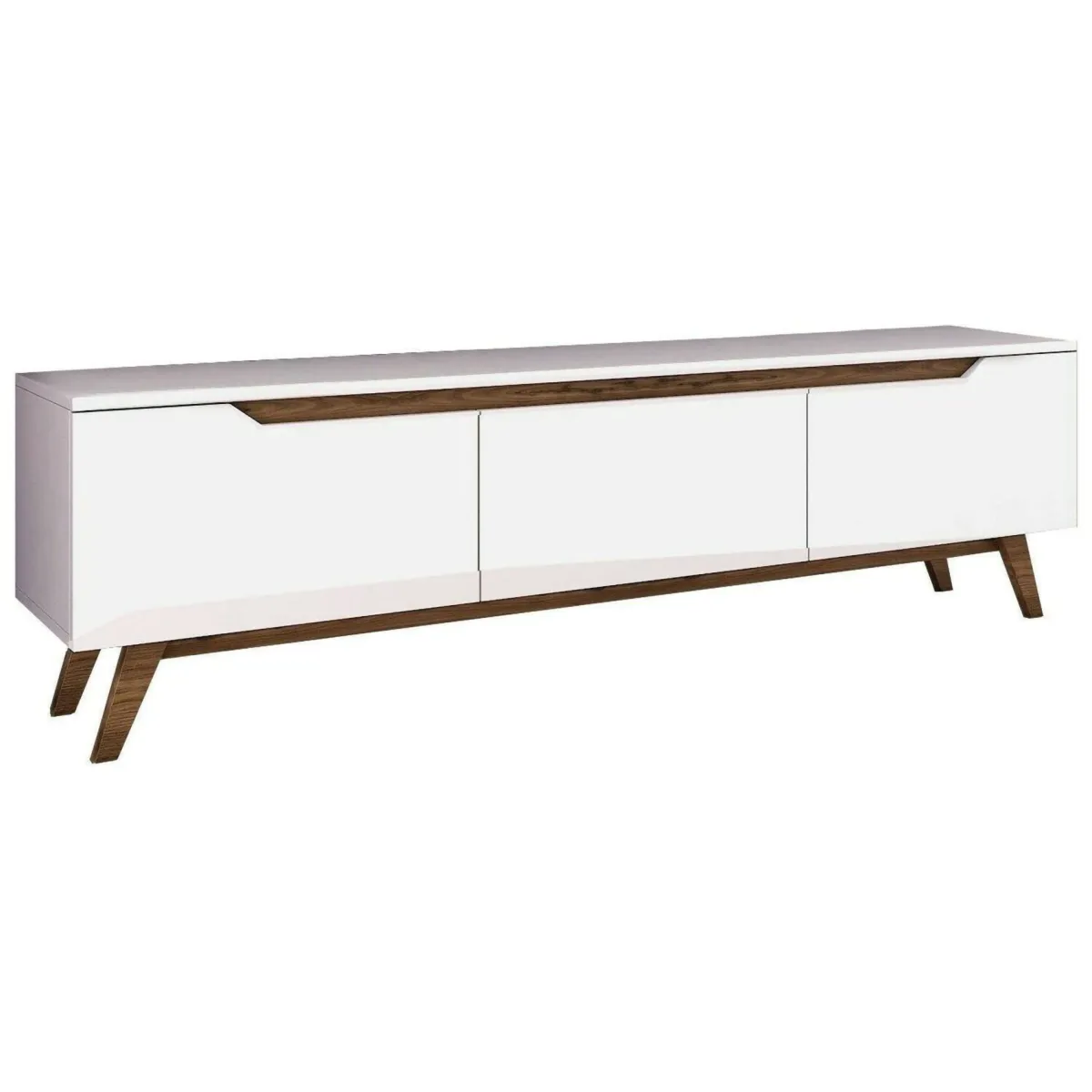 Mobili Porta Tv|Salotto > Dmora Porta TV bianco e noce 180x35x48h cm 3 ante - Apatite Marrone, Bianco Noce