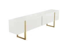 Porta TV bianco e oro 180x29x50h cm 2 ante - Lilith