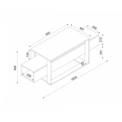 Mobili Porta Tv|Salotto > Dmora Porta TV bianco e oro 160x46x49h cm in legno - Jo Oro, Bianco