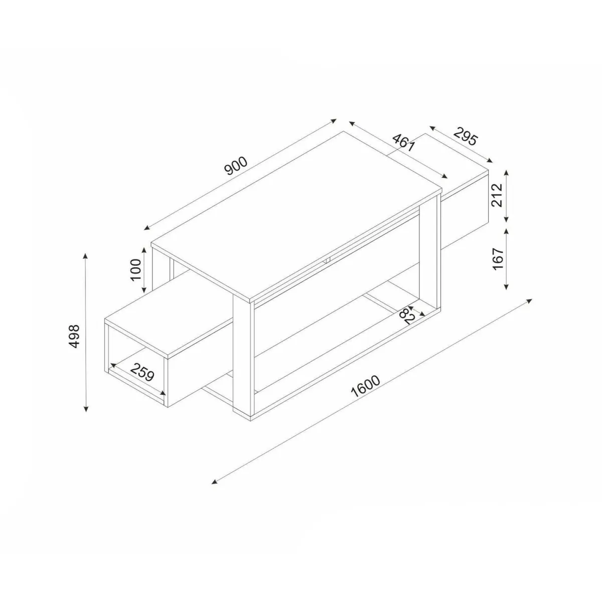 Mobili Porta Tv|Salotto > Dmora Porta TV bianco e oro 160x46x49h cm in legno - Jo Oro, Bianco