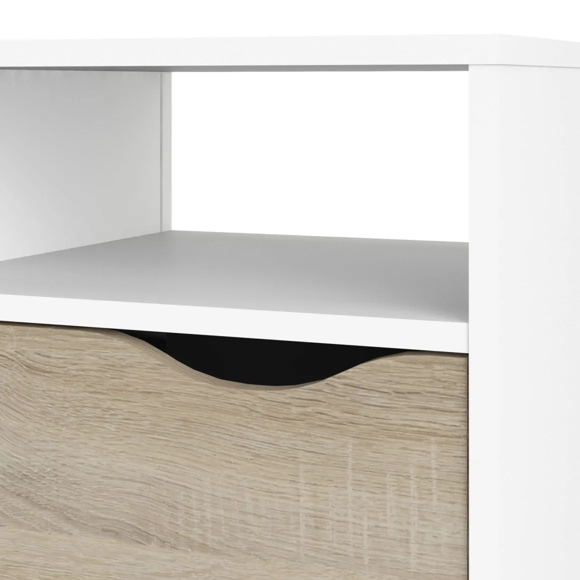 Porta TV bianco e quercia 117x39x57h cm in legno - Aliani