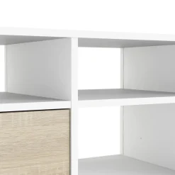 Porta TV bianco e quercia 117x39x57h cm in legno - Aliani