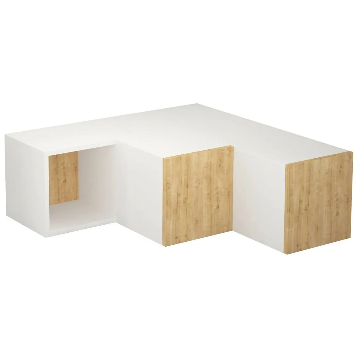 Porta TV bianco e quercia 90x92x32h cm 2 ante - Malachie