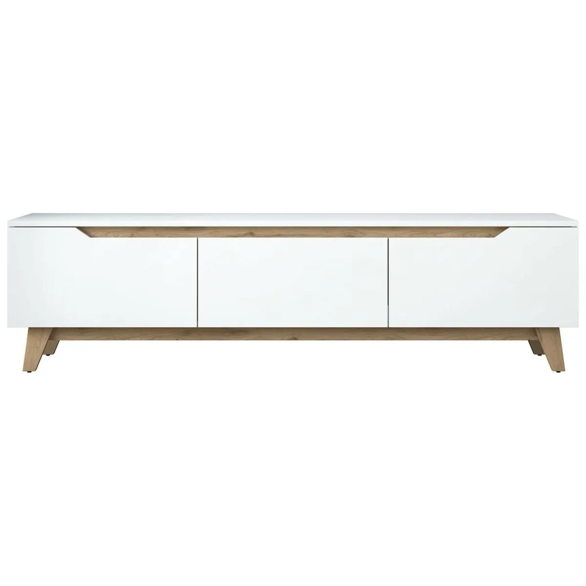 Mobili Porta Tv|Salotto > Dmora Porta TV bianco e rovere 180x35x48h cm 3 ante - Apatite Marrone, Bianco Rovere
