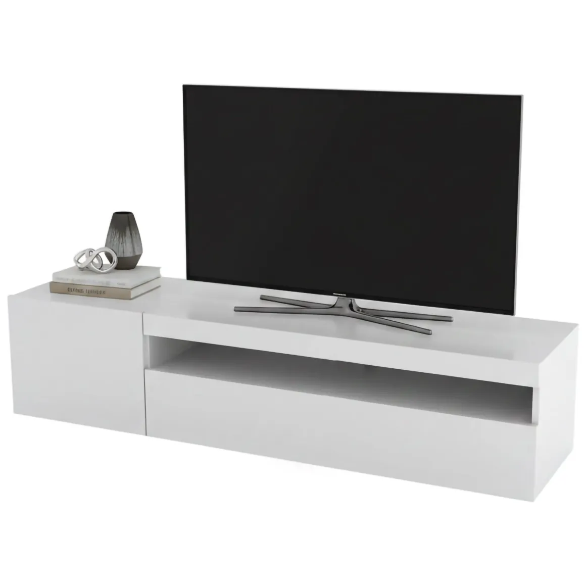 Porta TV bianco lucido 150x40x37h cm 2 ante - Ardy