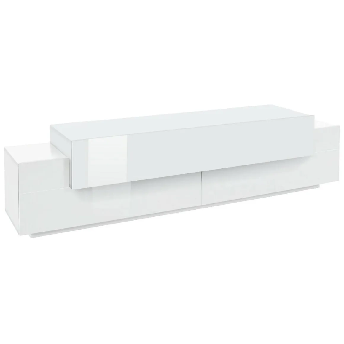 Porta TV bianco lucido 200x45x52h cm 3 ante - Arold