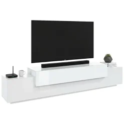 Porta TV bianco lucido 240x45x52h cm 3 ante - Tiche