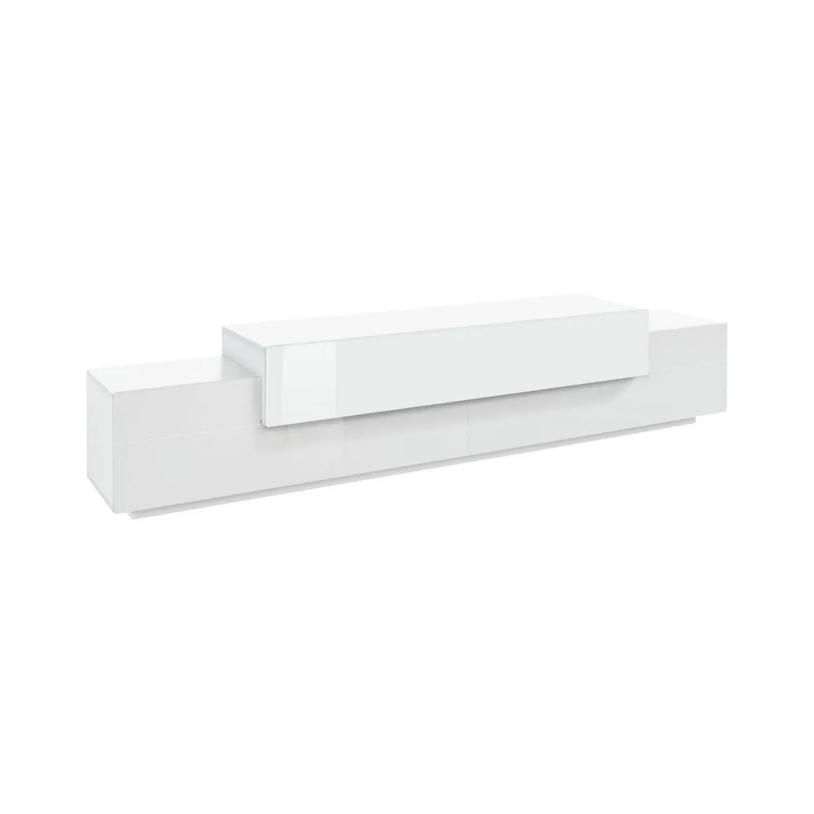 Porta TV bianco lucido 240x45x52h cm 3 ante - Tiche