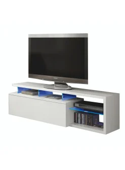Mobili Porta Tv|Salotto > Dmora Porta TV 150x41x50h cm in legno - Amiuty Bianco Lucido